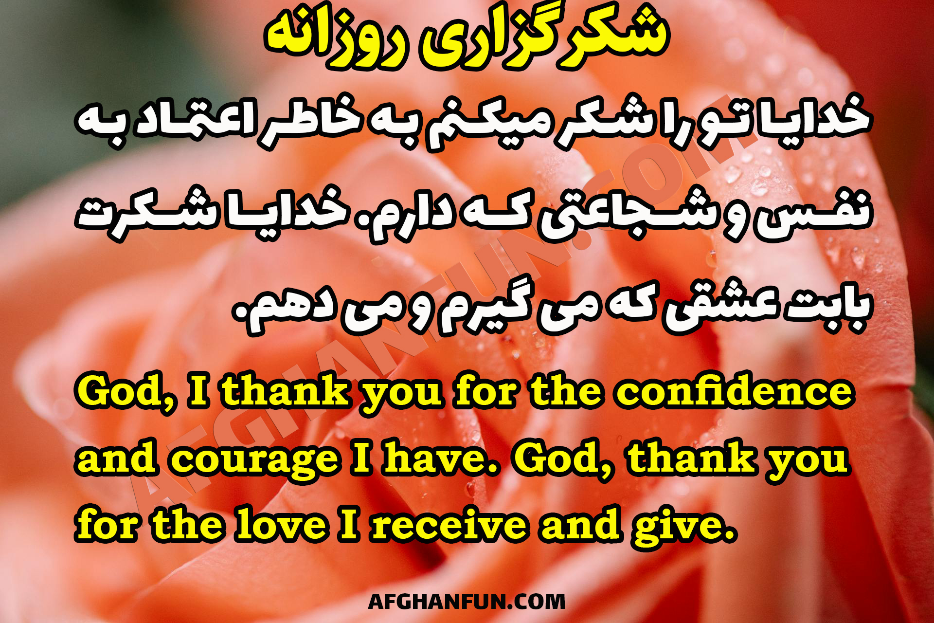 God, I thank you for the confidence and courage I have. God, thank you for the love I receive and give.