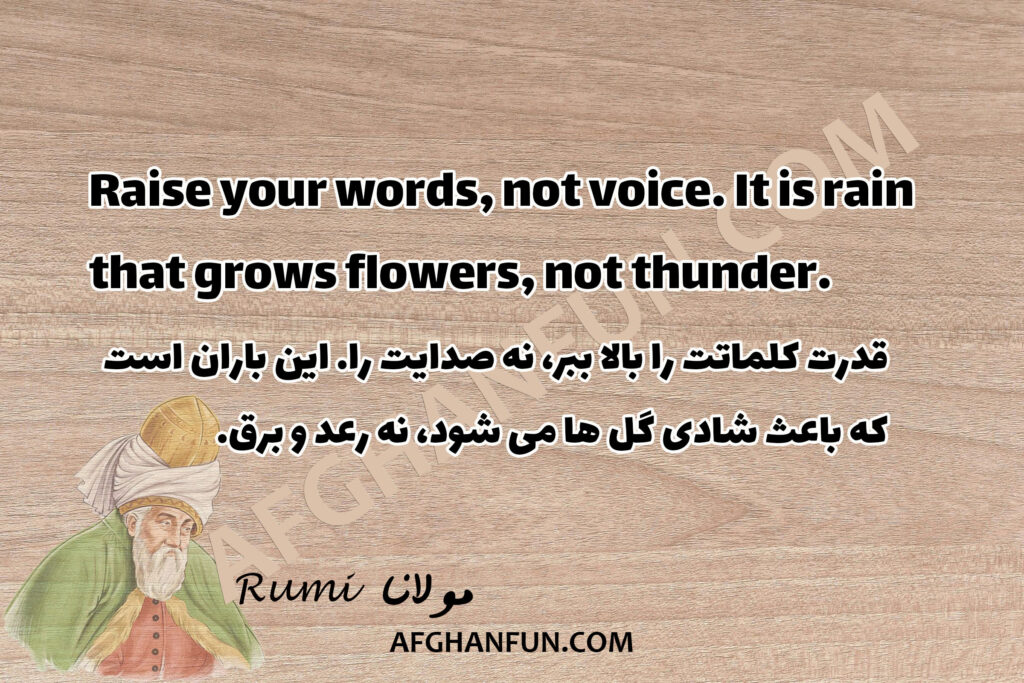 Raise your words, not voice. It is rain that grows flowers, not thunder.