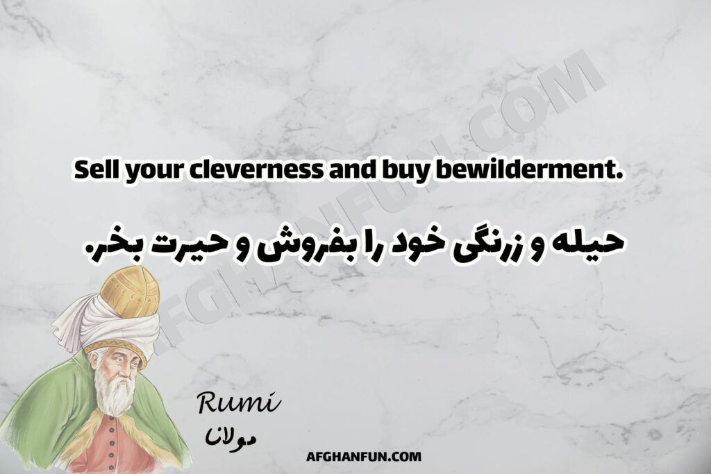 Sell your cleverness and buy bewilderment.