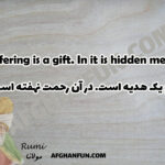 Suffering is a gift. In it is hidden mercy.