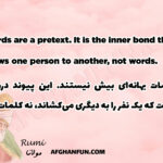 Words are a pretext. It is the inner bond that draws one person to another, not words.