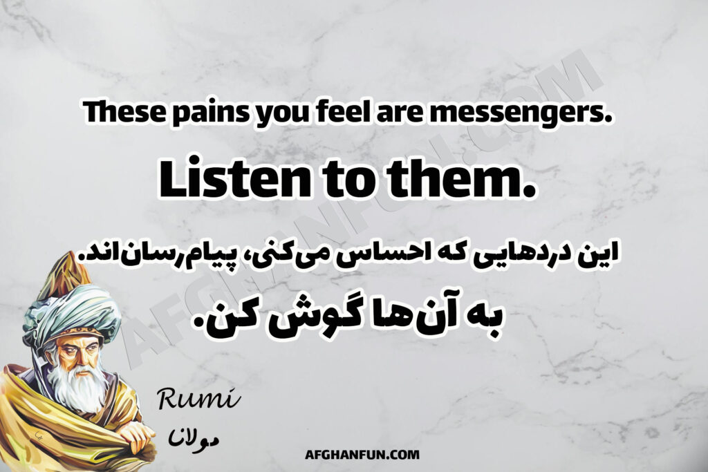 These pains you feel are messengers. Listen to them.