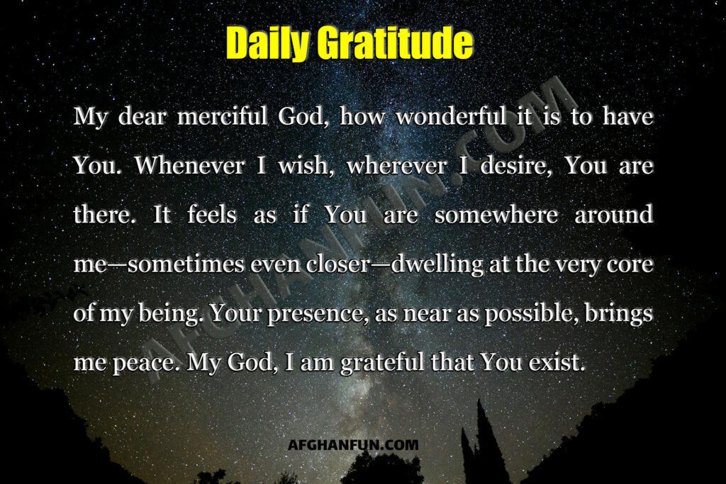 Expressing gratitude for God's presence.